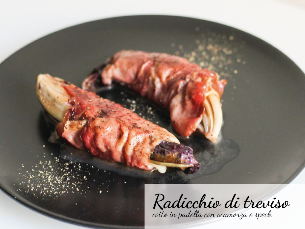 Ragu di Anatra - Radicchio di treviso cotto in padella con scamarza e speck